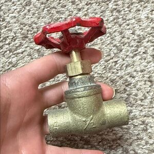 Red and Gold Metal Valve